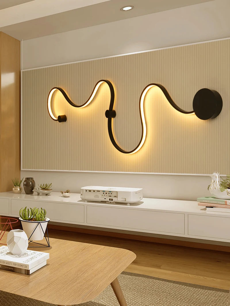Modern Black White RGB LED Wall Lamps