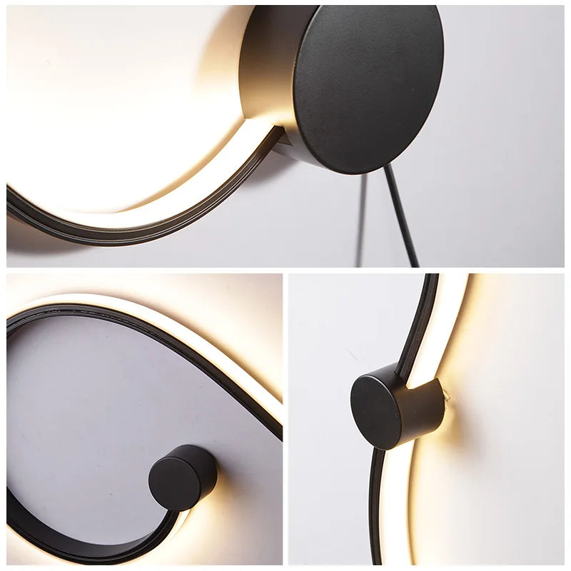 Modern Black White RGB LED Wall Lamps