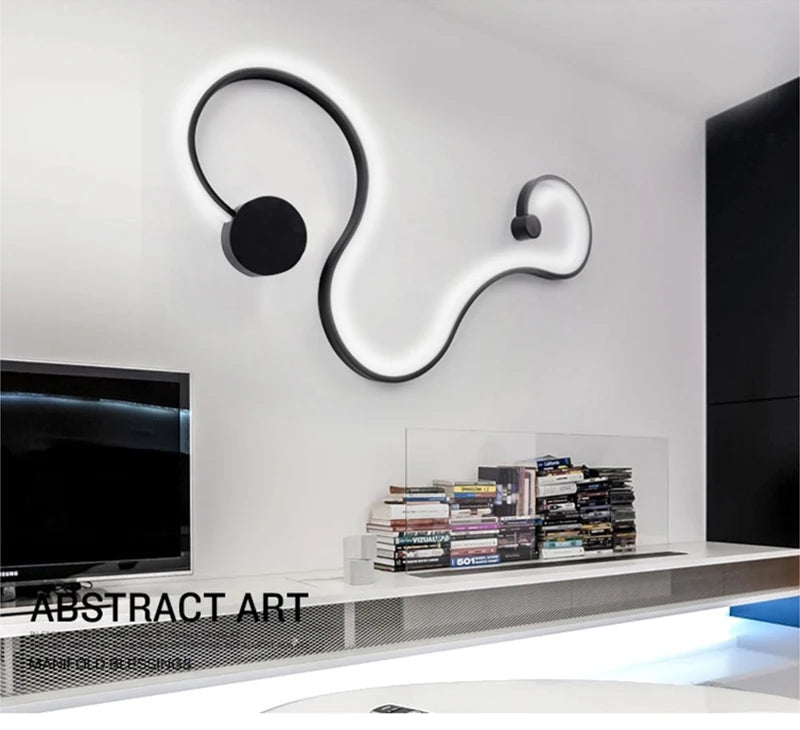 Modern Black White RGB LED Wall Lamps