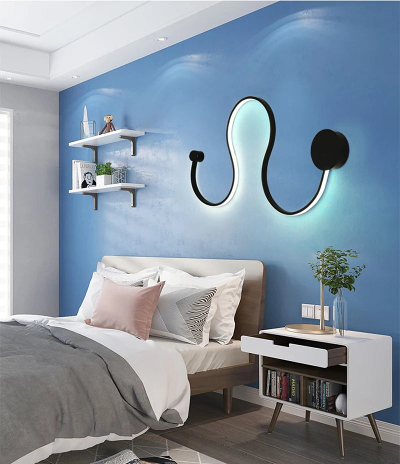 Modern Black White RGB LED Wall Lamps