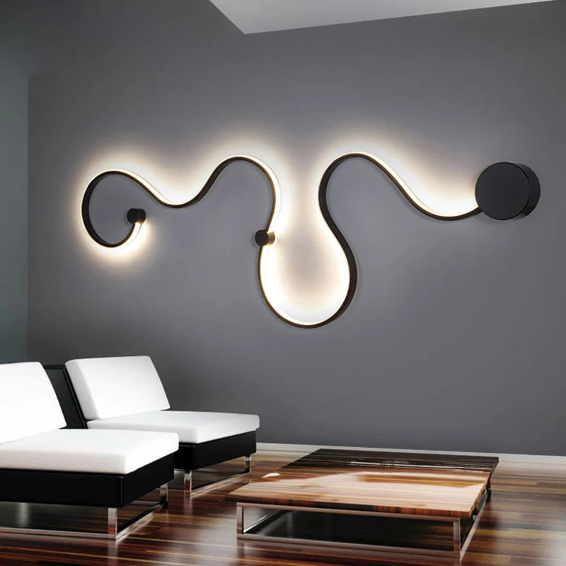 Modern Black White RGB LED Wall Lamps