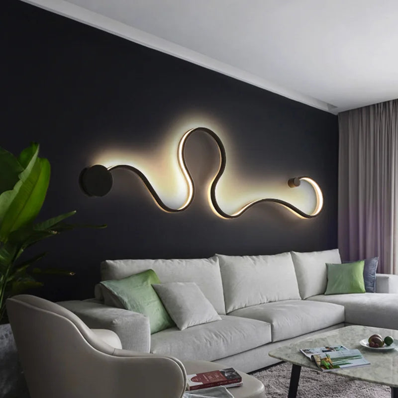 Modern Black White RGB LED Wall Lamps