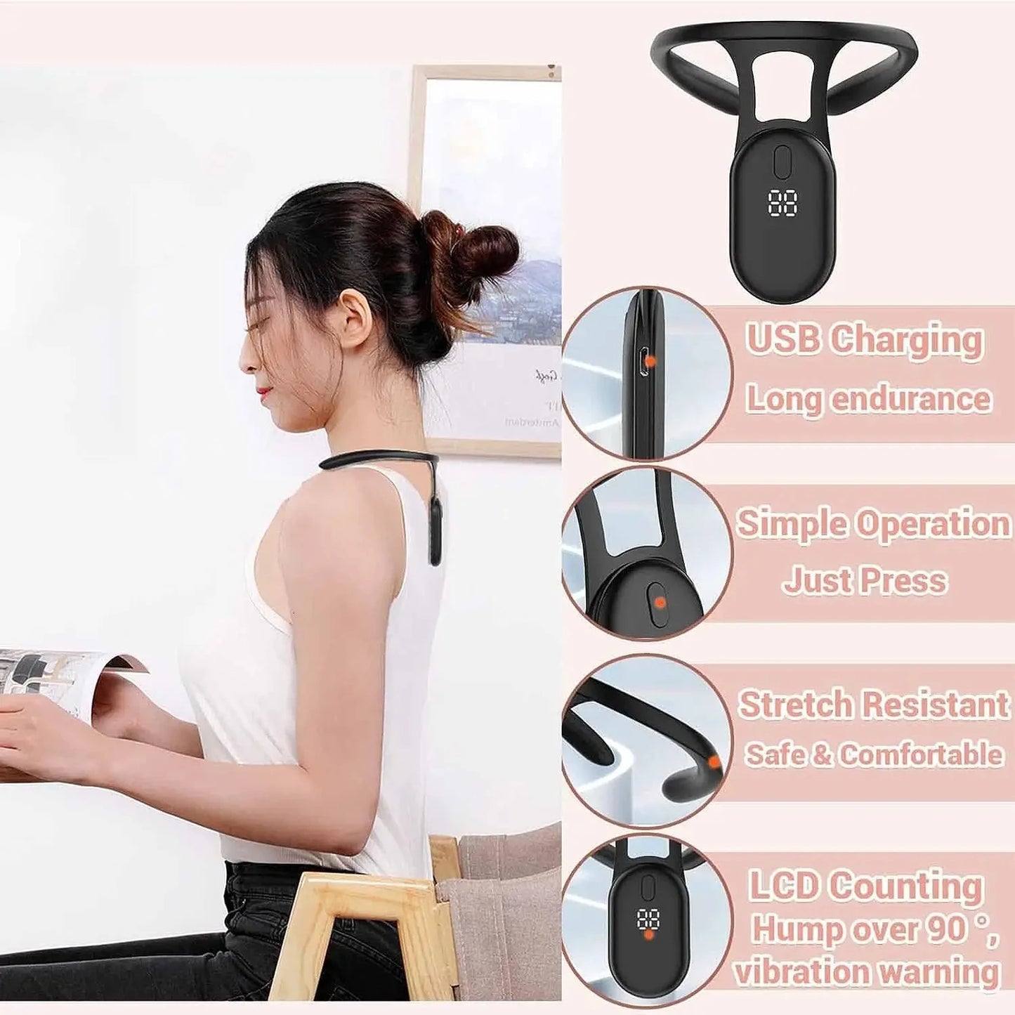 Ultrasonic Neck & Lymphatic Massager – Posture & Back Support