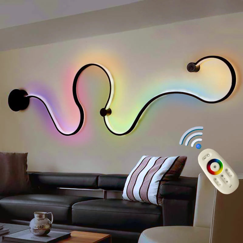 Modern Black White RGB LED Wall Lamps