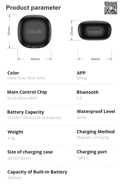 COLMI R03 Smart Ring | 39-Day Battery, Health Tracking & 5ATM Waterproof
