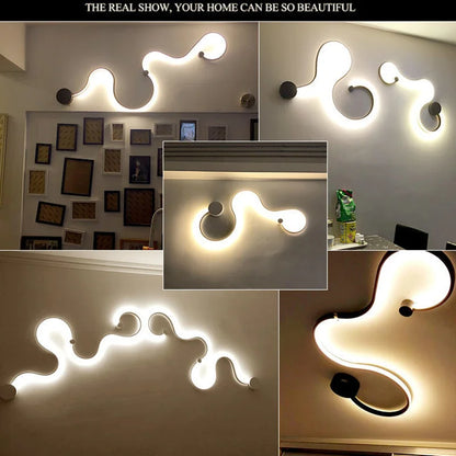 Modern Black White RGB LED Wall Lamps