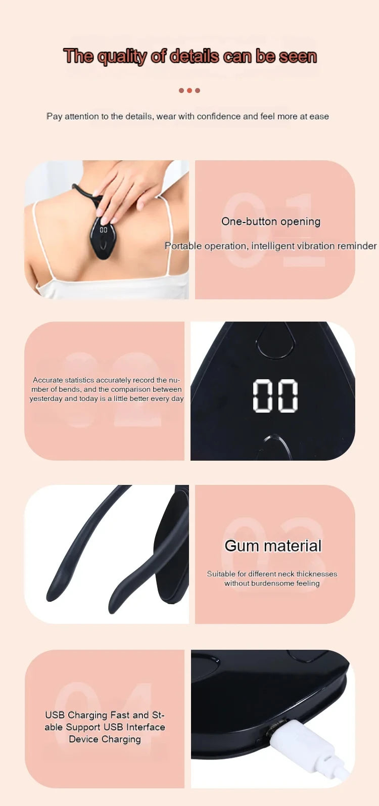 Ultrasonic Neck & Lymphatic Massager – Posture & Back Support