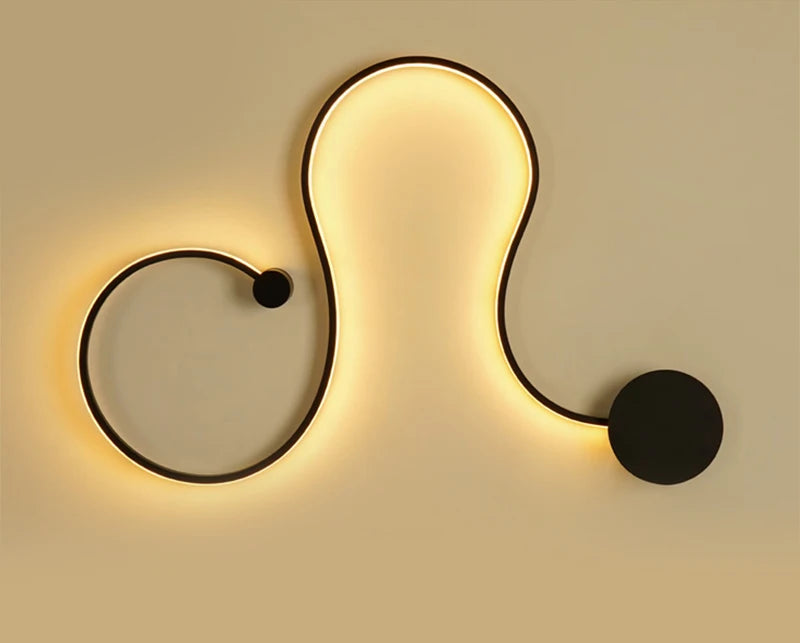 Modern Black White RGB LED Wall Lamps