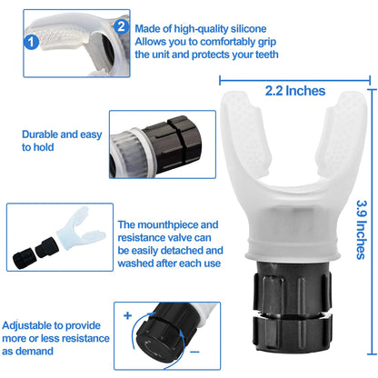 Breathing Trainer | Lung Capacity Booster with Adjustable Resistance